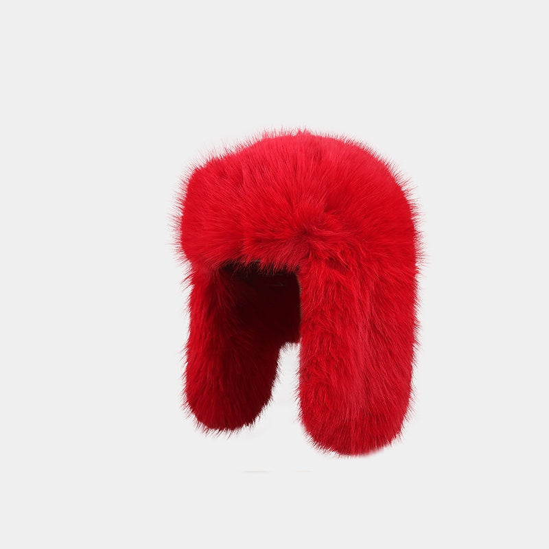 Chapka en fourrure rose – Style audacieux et douceur assurée